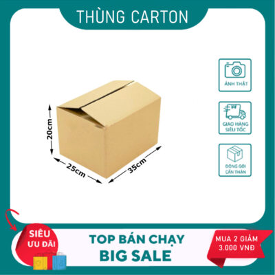 Phân Phối Sỉ Thùng Carton Chất Lượng – Giải Pháp Đóng Gói Tiết Kiệm Chi Phí 7 35x25x20