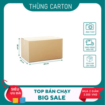 Phân Phối Sỉ Thùng Carton Chất Lượng – Giải Pháp Đóng Gói Tiết Kiệm Chi Phí 9 40x30x20